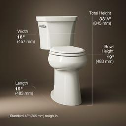 Highline Tall two-piece elongated toilet, 1.28 gpf - Biscuit - image 3
