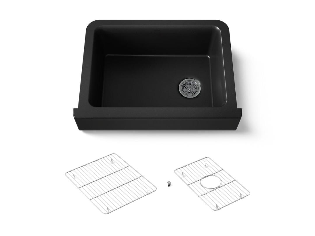 Cairn 29-3/4'' undermount single-bowl farmhouse kitchen sink with short apron by Kohler