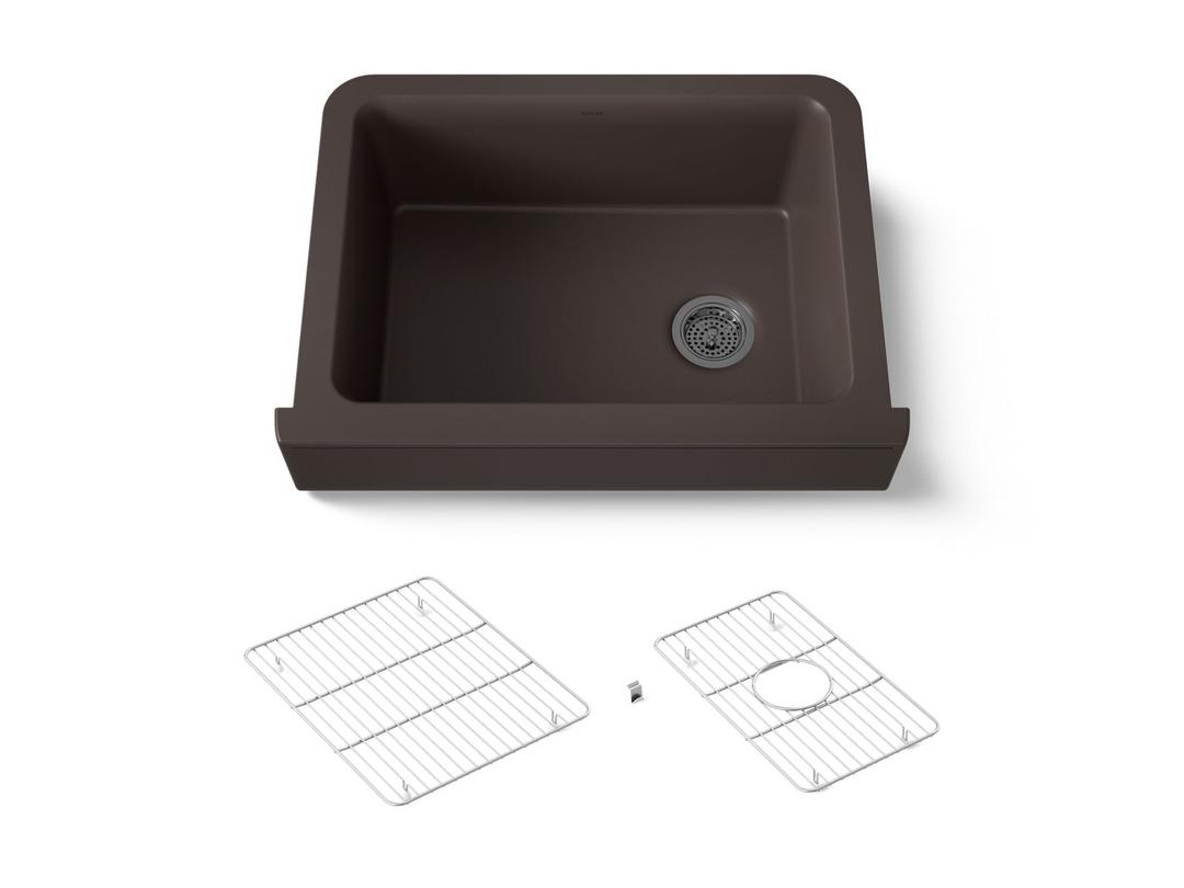 Cairn 29-3/4'' undermount single-bowl farmhouse kitchen sink with short apron by Kohler
