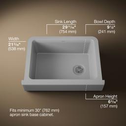 Cairn 29-3/4'' undermount single-bowl farmhouse kitchen sink with short apron - image 3