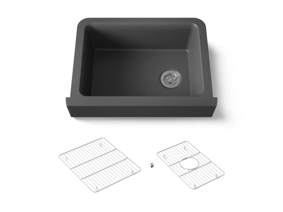 Cairn 29-3/4'' undermount single-bowl farmhouse kitchen sink with short apron by Kohler