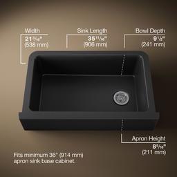 Cairn 34'' undermount single-bowl farmhouse kitchen sink - image 3