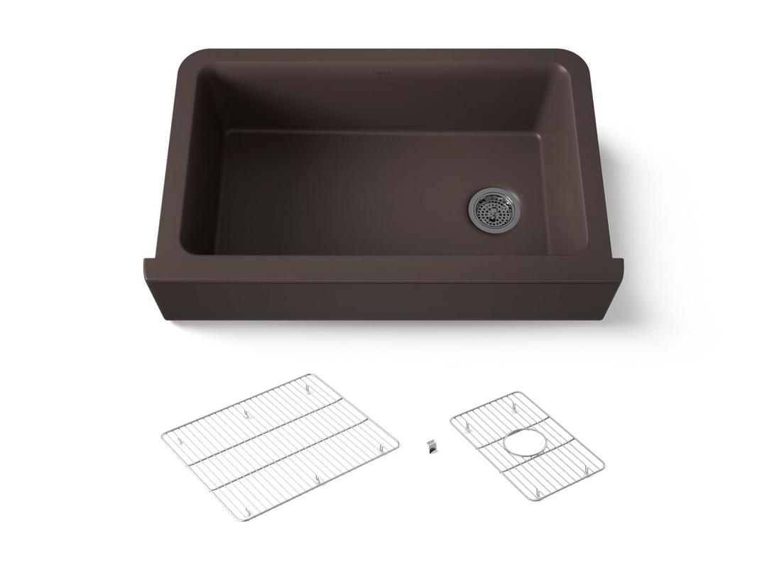 Cairn 34'' undermount single-bowl farmhouse kitchen sink by Kohler