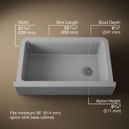 Cairn 34'' undermount single-bowl farmhouse kitchen sink - image 3