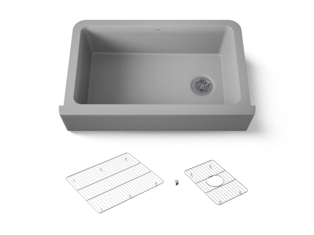 Cairn 34'' undermount single-bowl farmhouse kitchen sink by Kohler