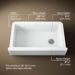 Cairn 34'' undermount single-bowl farmhouse kitchen sink - image 3