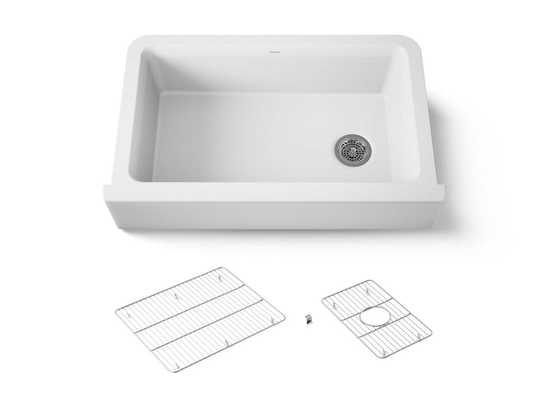 Cairn 34'' undermount single-bowl farmhouse kitchen sink by Kohler