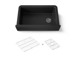 Cairn 34'' undermount single-bowl farmhouse kitchen sink with fluted design - image 1