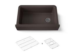 Cairn 34'' undermount single-bowl farmhouse kitchen sink with fluted design - image 1
