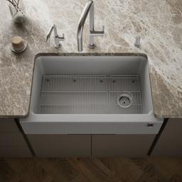 Cairn 34'' undermount single-bowl farmhouse kitchen sink with fluted design - image 2