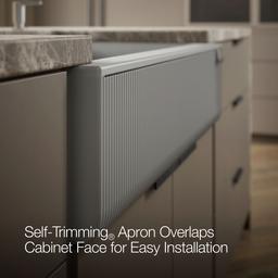 Cairn 34'' undermount single-bowl farmhouse kitchen sink with fluted design - image 6