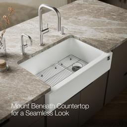 Cairn 34'' undermount single-bowl farmhouse kitchen sink with fluted design - image 8