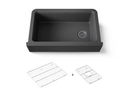 Cairn 34'' undermount single-bowl farmhouse kitchen sink with fluted design - image 1