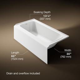 AvecE 60'' x 30'' alcove bath, left drain - image 3