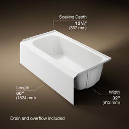 AvecE 60'' x 32'' alcove bath, right drain - image 3