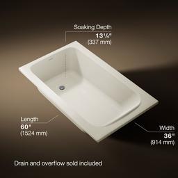 AvecE 60'' x 36'' drop-in bath - image 3