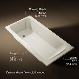 AvecE 72'' x 36'' drop-in bath - image 3