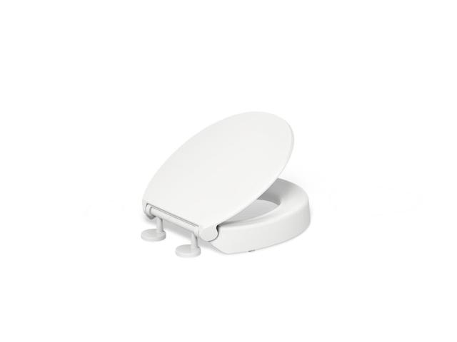 Elevated Quiet-CloseE round-front toilet seat