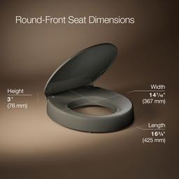 Elevated Quiet-CloseE round-front toilet seat - image 3