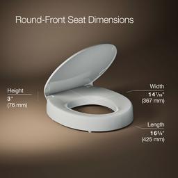 Elevated Quiet-CloseE round-front toilet seat - image 3