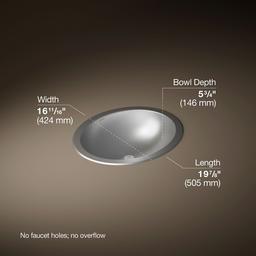Bachata 20'' oval drop-in/undermount bathroom sink, no overflow - image 3