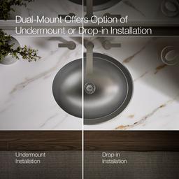 Bachata 20'' oval drop-in/undermount bathroom sink, no overflow - image 13