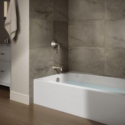 Entity 60'' x 36'' alcove bath with left drain - White - image 2