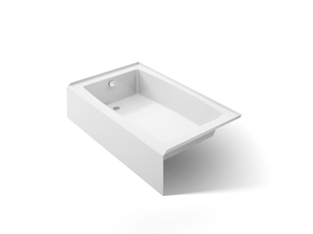 Entity 60'' x 36'' alcove bath with left drain - White by Kohler