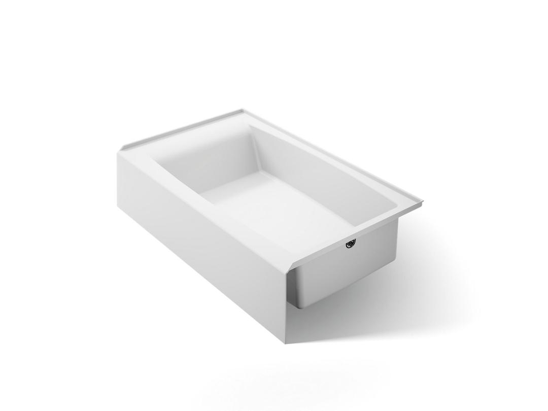 Entity 60'' x 36'' alcove bath with right drain - White by Kohler
