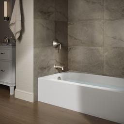 Entity 60'' x 32'' alcove bath with left drain - White - image 2