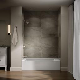 Entity 60'' x 32'' alcove bath with left drain - White - image 4