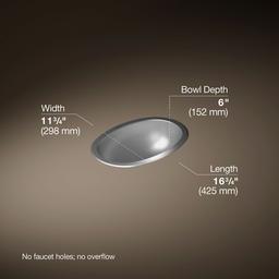 Bolero 16-3/4'' oval drop-in/undermount bathroom sink, no overflow - image 3