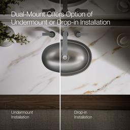 Bolero 16-3/4'' oval drop-in/undermount bathroom sink, no overflow - image 13