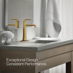 ToneE Tall single-handle bathroom sink faucet, 1.2 gpm - Vibrant Brushed Moderne Brass - image 4