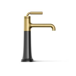 ToneE Tall single-handle bathroom sink faucet, 0.5 gpm - Matte Black With Brushed Moderne Brass - image 4