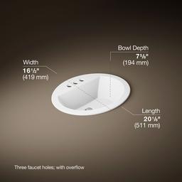 Bryant 20-1/4'' oval drop-in bathroom sink - image 3