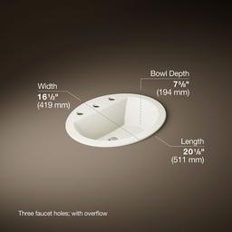 Bryant 20-1/4'' oval drop-in bathroom sink - image 3