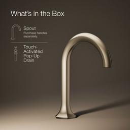 Kohler Occasion Bathroom Sink Faucet Spout with Cane Design, 1.2 Gpm - Vibrant Brushed Bronze - image 2