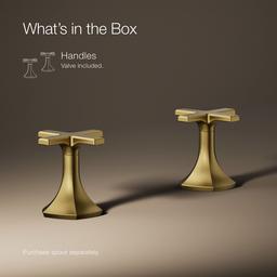 Kohler Occasion Cross Bathroom Sink Faucet Handles - Vibrant Brushed Moderne Brass - image 2