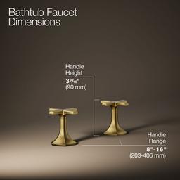 Kohler Occasion Deck-mount Bath Faucet Handles with Cross Design - Vibrant Brushed Moderne Brass - image 3
