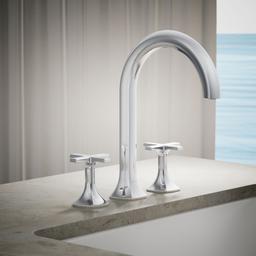 Kohler Occasion Deck-mount Bath Faucet Handles with Cross Design - Polished Chrome - image 2