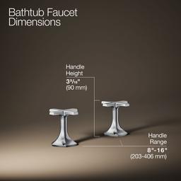 Kohler Occasion Deck-mount Bath Faucet Handles with Cross Design - Polished Chrome - image 3