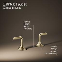 Kohler Occasion Deck-mount Bath Faucet Handles with Lever Design - Vibrant French Gold - image 3