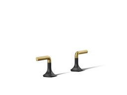 Kohler Occasion Deck-mount Bath Faucet Handles with Lever Design - Matte Black with Brushed... - image 1