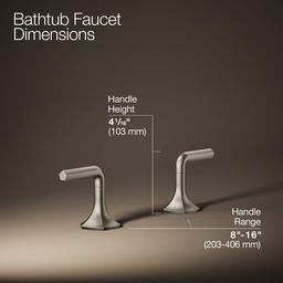 Kohler Occasion Deck-mount Bath Faucet Handles with Lever Design - Vibrant Brushed Nickel - image 3