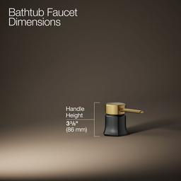 Kohler Occasion Deck-mount Bath Faucet Handle - Matte Black with Brushed Moderne Brass - image 3