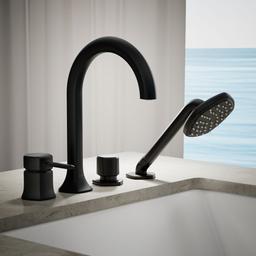 Kohler Occasion Deck-mount Handshower Holder and Two-way Diverter Valve - Matte Black - image 2