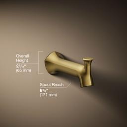Kohler Occasion Wall-mount Bath Spout with Straight Design and Diverter - Vibrant Brushed Moderne... - image 3