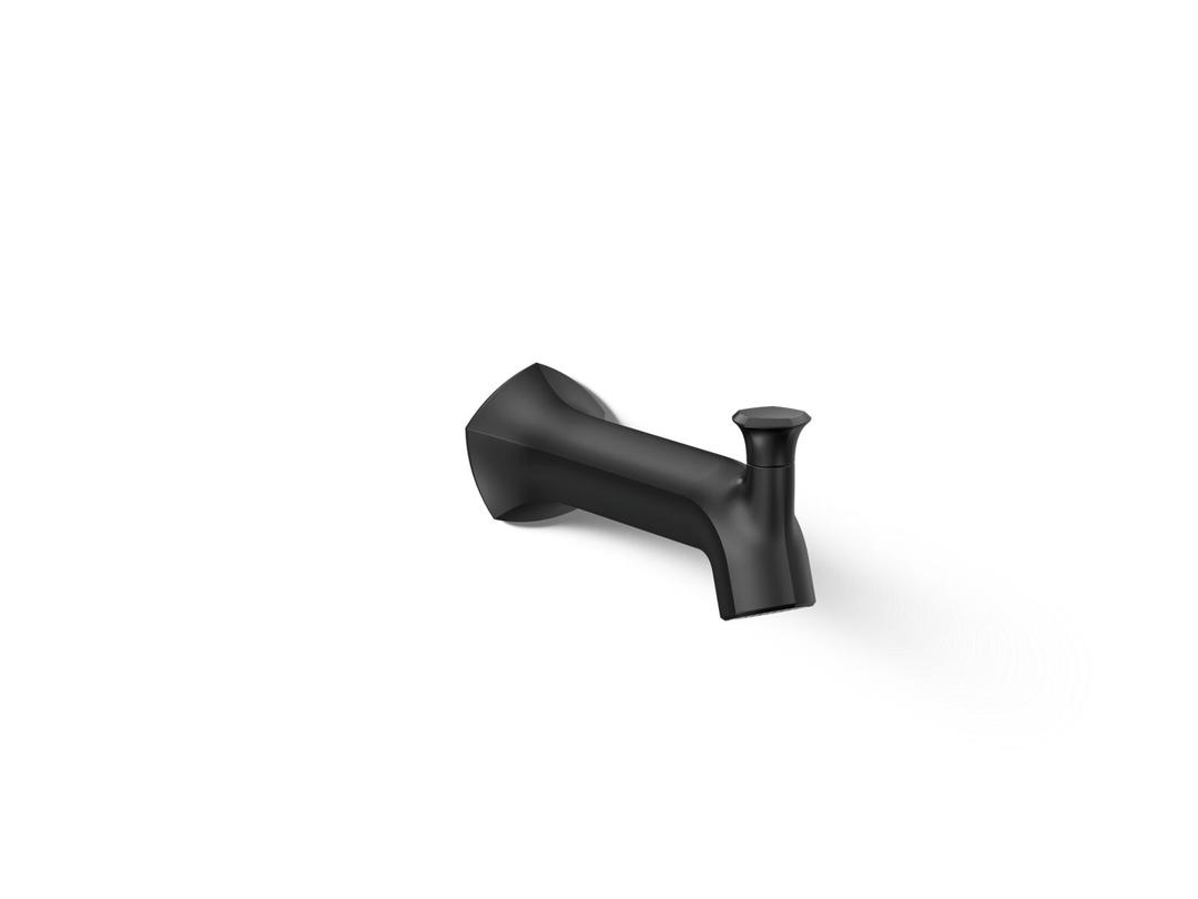 Kohler Occasion Wall-mount Bath Spout with Straight Design and Diverter - Matte Black by Kohler