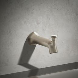 Kohler Occasion Wall-mount Bath Spout with Straight Design and Diverter - Vibrant Brushed Nickel - image 2